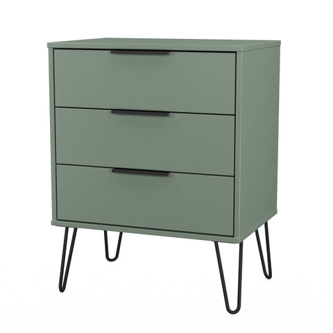 Hong Kong (Black Hairping Legs) 3 Drawer Midi Chest with Legs
