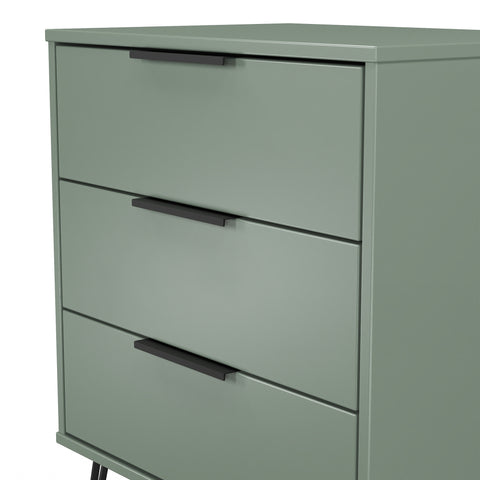 Hong Kong (Black Hairping Legs) 3 Drawer Midi Chest with Legs