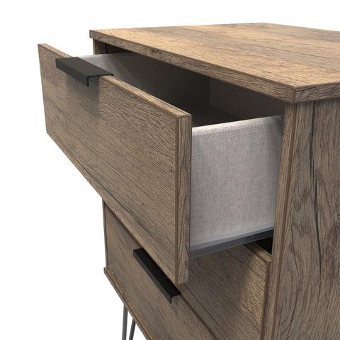 Hong Kong (Black Hairping Legs) 3 Drawer Midi Chest with Legs