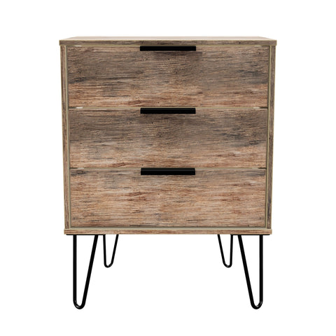 Hong Kong (Black Hairping Legs) 3 Drawer Midi Chest with Legs