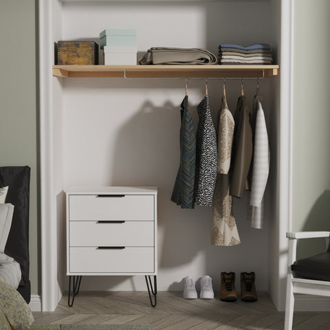 Hong Kong (Black Hairping Legs) 3 Drawer Midi Chest with Legs
