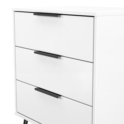 Hong Kong (Black Hairping Legs) 3 Drawer Midi Chest with Legs