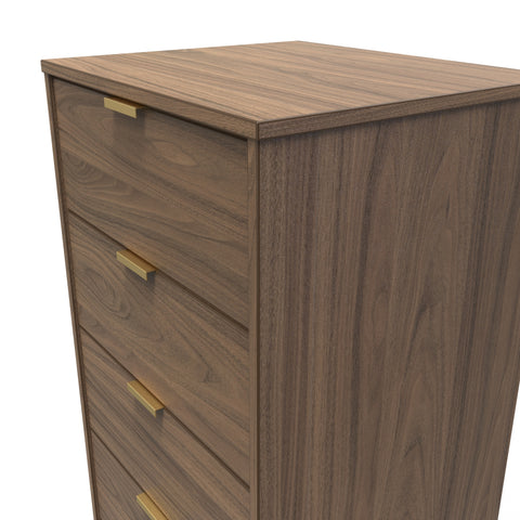 Hong Kong (Gold Hairpin Legs) 5 Drawer Bedside Cabinet