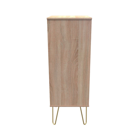 Hong Kong (Gold Hairpin Legs) 5 Drawer Bedside Cabinet
