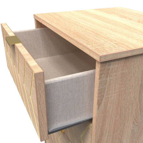 Hong Kong (Gold Hairpin Legs) 5 Drawer Bedside Cabinet