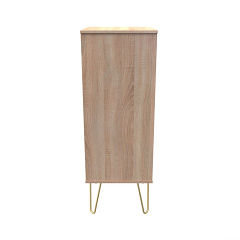 Hong Kong (Gold Hairpin Legs) 5 Drawer Bedside Cabinet