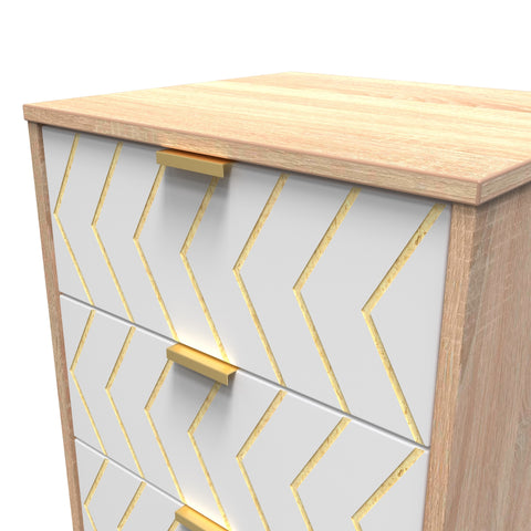 Hong Kong (Gold Hairpin Legs) 5 Drawer Bedside Cabinet