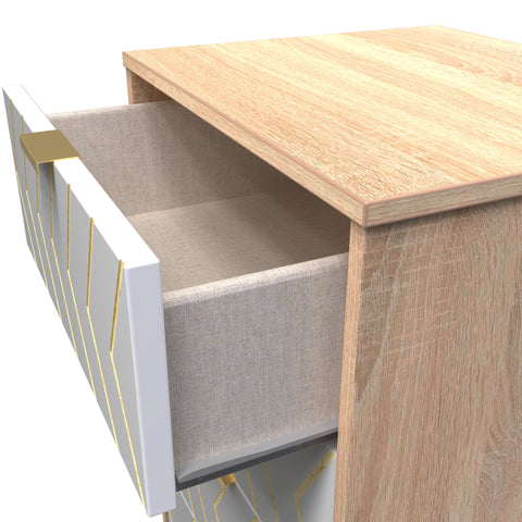 Hong Kong (Gold Hairpin Legs) 5 Drawer Bedside Cabinet