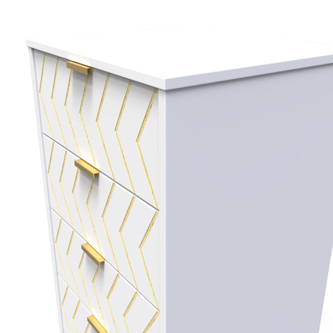 Hong Kong (Gold Hairpin Legs) 5 Drawer Bedside Cabinet
