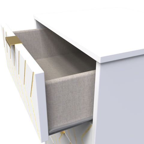 Hong Kong (Gold Hairpin Legs) 5 Drawer Bedside Cabinet