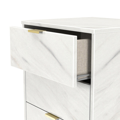 Hong Kong (Gold Hairpin Legs) 5 Drawer Bedside Cabinet