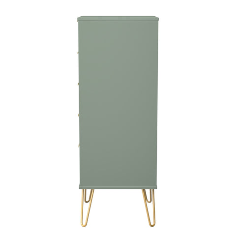 Hong Kong (Gold Hairpin Legs) 5 Drawer Bedside Cabinet