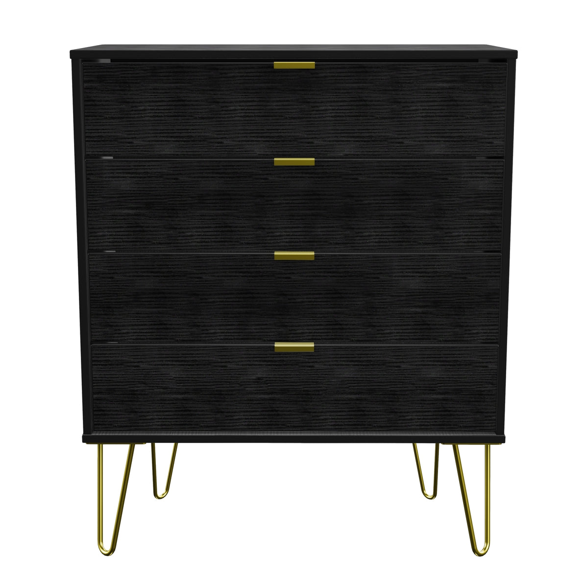 Hong Kong (Gold Hairpin Legs) 4 Drawer Chest