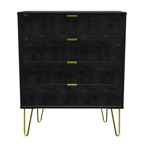 Hong Kong (Gold Hairpin Legs) 4 Drawer Chest
