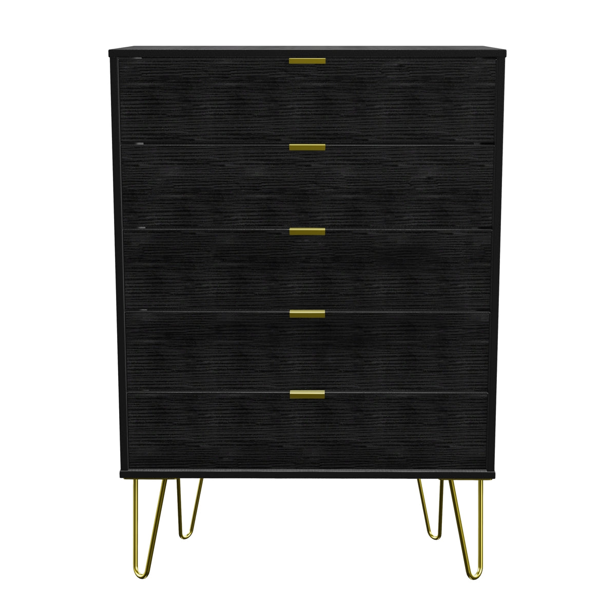 Hong Kong (Gold Hairpin Legs) 5 Drawer Chest