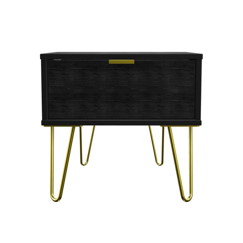 Hong Kong (Gold Hairpin Legs) 1 Drawer Bedside Cabinet  with Legs