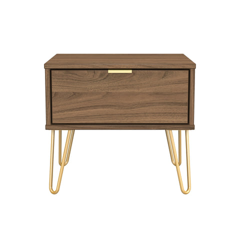 Hong Kong (Gold Hairpin Legs) 1 Drawer Bedside Cabinet  with Legs