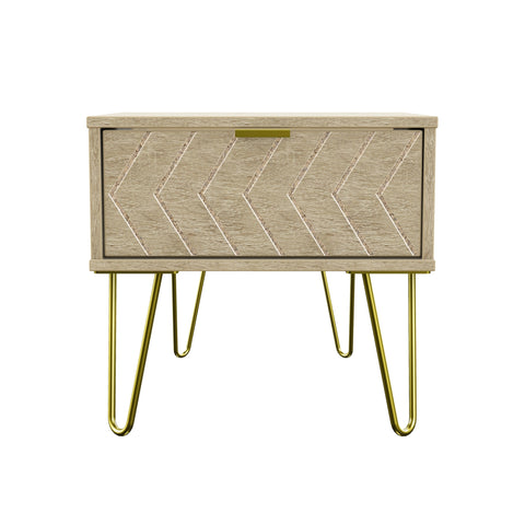 Hong Kong (Gold Hairpin Legs) 1 Drawer Bedside Cabinet  with Legs