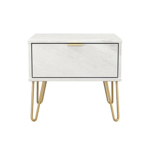 Hong Kong (Gold Hairpin Legs) 1 Drawer Bedside Cabinet  with Legs