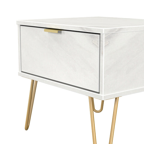Hong Kong (Gold Hairpin Legs) 1 Drawer Bedside Cabinet  with Legs