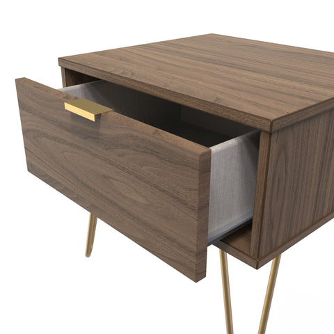 Hong Kong (Gold Hairpin Legs) 1 Drawer Midi Chest with Legs