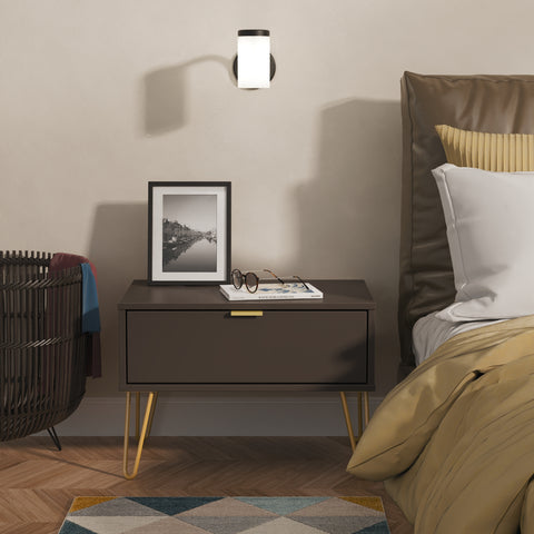 Hong Kong (Gold Hairpin Legs) 1 Drawer Midi Chest with Legs