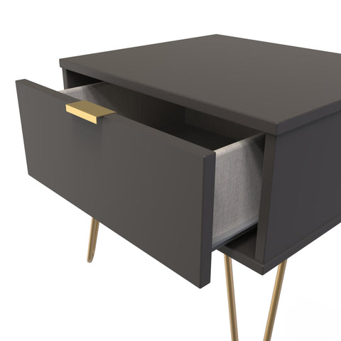 Hong Kong (Gold Hairpin Legs) 1 Drawer Midi Chest with Legs