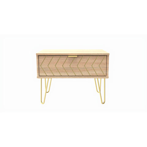Hong Kong (Gold Hairpin Legs) 1 Drawer Midi Chest with Legs
