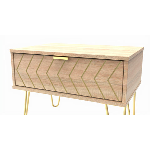Hong Kong (Gold Hairpin Legs) 1 Drawer Midi Chest with Legs