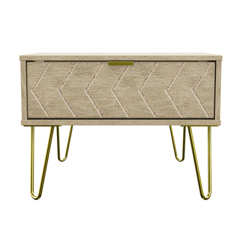 Hong Kong (Gold Hairpin Legs) 1 Drawer Midi Chest with Legs