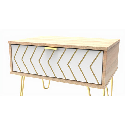 Hong Kong (Gold Hairpin Legs) 1 Drawer Midi Chest with Legs