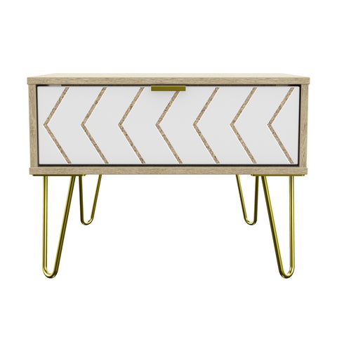 Hong Kong (Gold Hairpin Legs) 1 Drawer Midi Chest with Legs