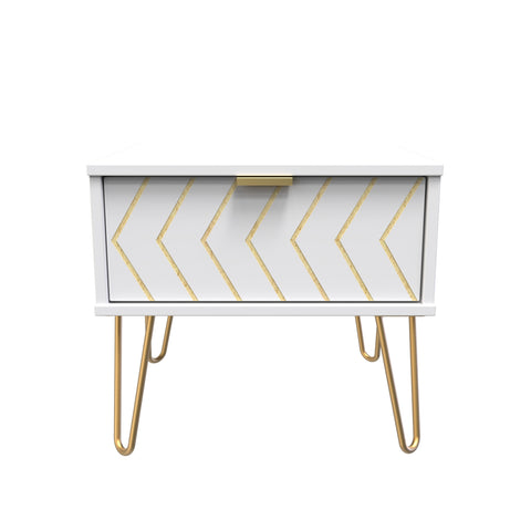 Hong Kong (Gold Hairpin Legs) 1 Drawer Midi Chest with Legs