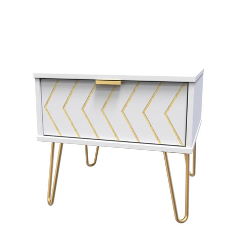 Hong Kong (Gold Hairpin Legs) 1 Drawer Midi Chest with Legs