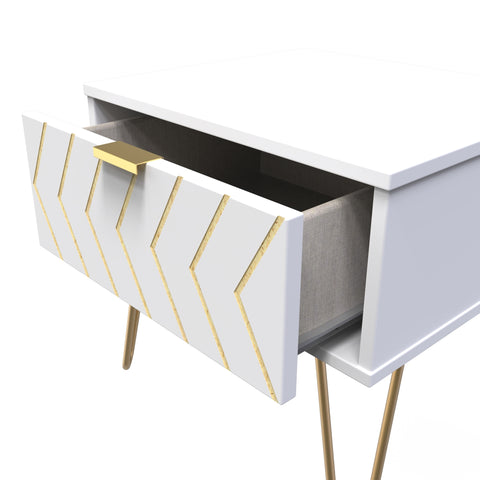 Hong Kong (Gold Hairpin Legs) 1 Drawer Midi Chest with Legs