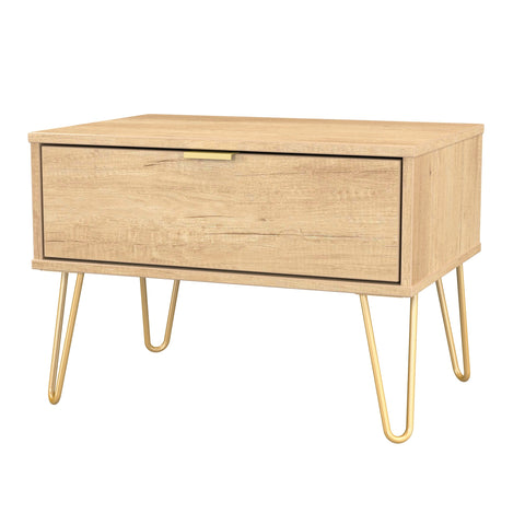 Hong Kong (Gold Hairpin Legs) 1 Drawer Midi Chest with Legs