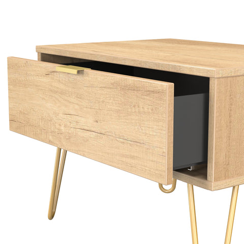 Hong Kong (Gold Hairpin Legs) 1 Drawer Midi Chest with Legs