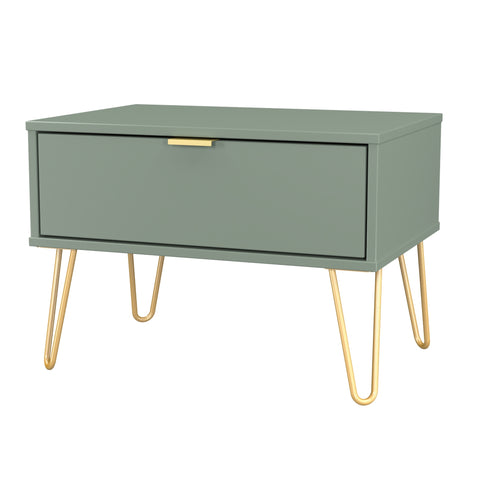 Hong Kong (Gold Hairpin Legs) 1 Drawer Midi Chest with Legs