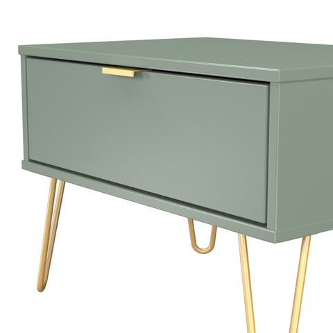 Hong Kong (Gold Hairpin Legs) 1 Drawer Midi Chest with Legs