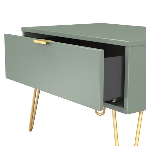 Hong Kong (Gold Hairpin Legs) 1 Drawer Midi Chest with Legs