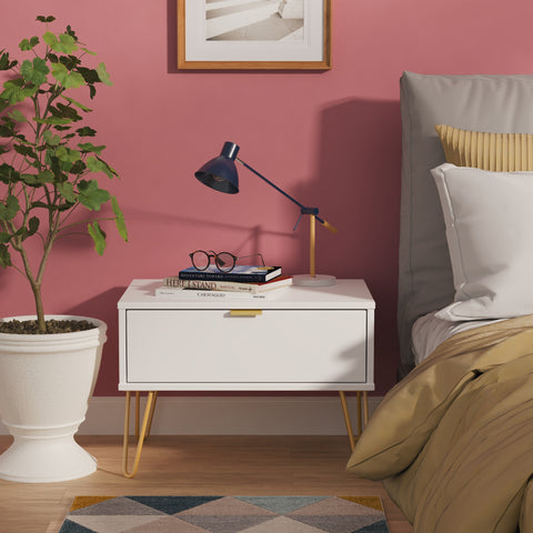 Hong Kong (Gold Hairpin Legs) 1 Drawer Midi Chest with Legs