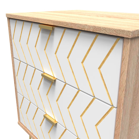 Hong Kong (Gold Hairpin Legs) 3 Drawer Midi Chest with Legs