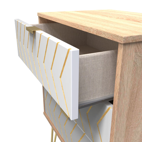 Hong Kong (Gold Hairpin Legs) 3 Drawer Midi Chest with Legs