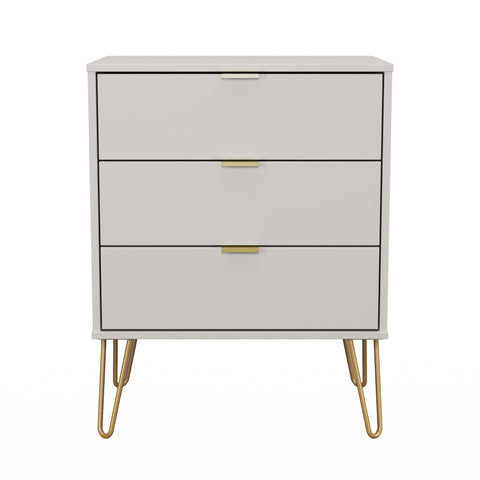 Hong Kong (Gold Hairpin Legs) 3 Drawer Midi Chest with Legs