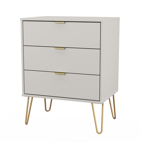 Hong Kong (Gold Hairpin Legs) 3 Drawer Midi Chest with Legs