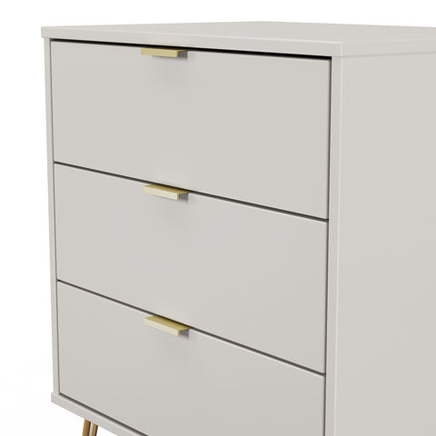 Hong Kong (Gold Hairpin Legs) 3 Drawer Midi Chest with Legs