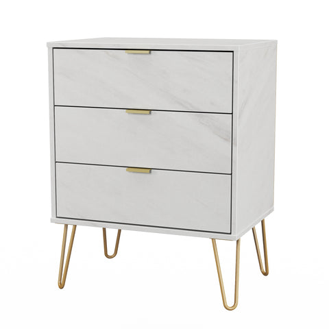 Hong Kong (Gold Hairpin Legs) 3 Drawer Midi Chest with Legs