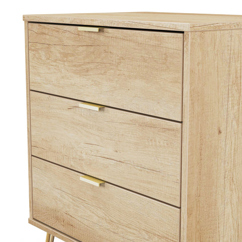 Hong Kong (Gold Hairpin Legs) 3 Drawer Midi Chest with Legs