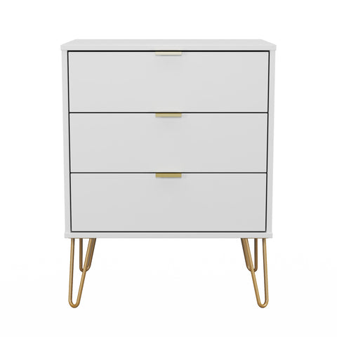 Hong Kong (Gold Hairpin Legs) 3 Drawer Midi Chest with Legs