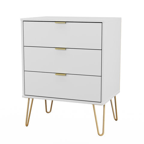 Hong Kong (Gold Hairpin Legs) 3 Drawer Midi Chest with Legs
